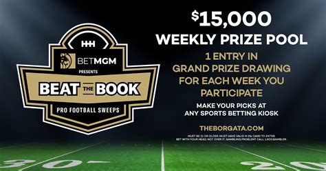 Borgata to host “Beat the Book” pro football sweepstakes.